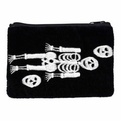 Skeleton Velvet Pouch