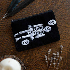 Skeleton Velvet Pouch