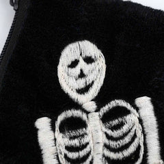 Skeleton Velvet Pouch