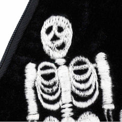 Long Skeleton Velvet Pouch