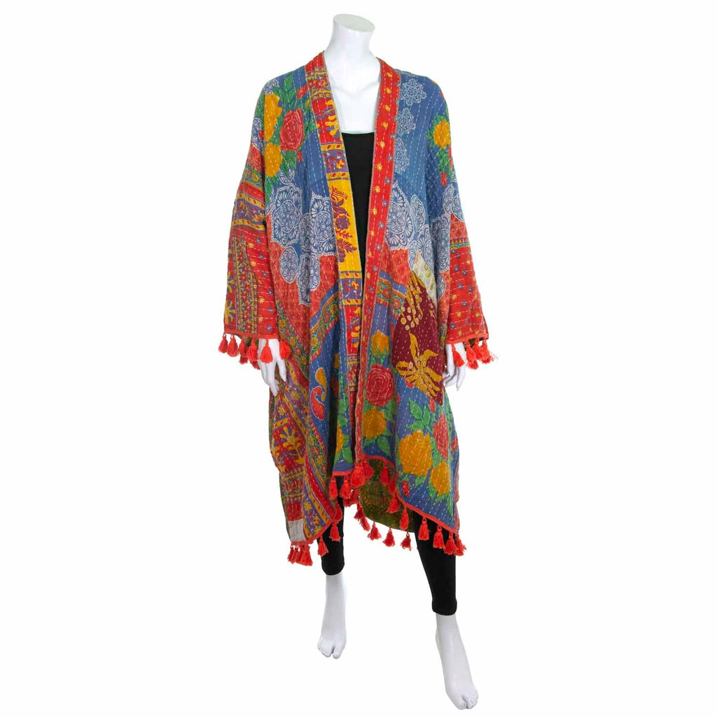 Kantha Tassel Shrug Jacket-Siesta Crafts