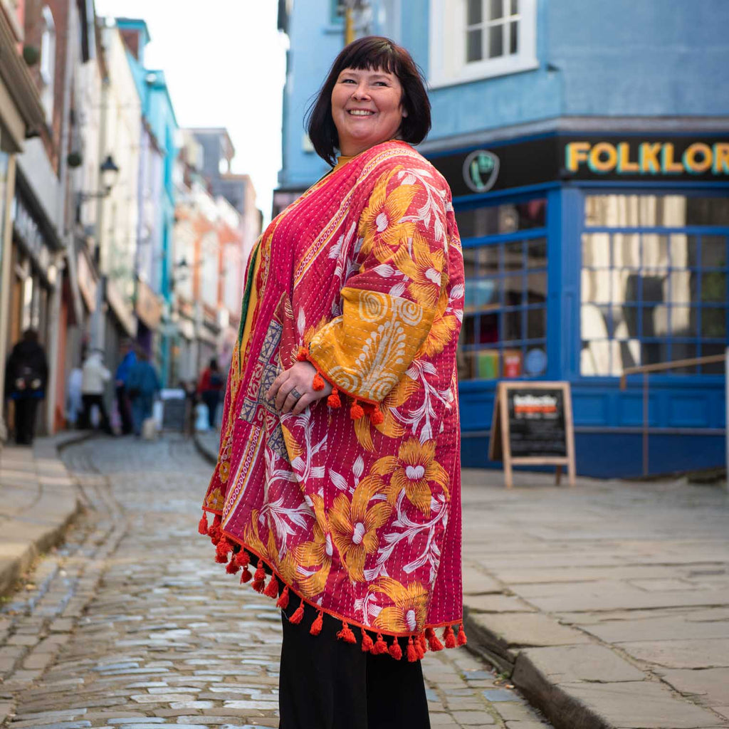 Kantha Tassel Shrug Jacket-Siesta Crafts