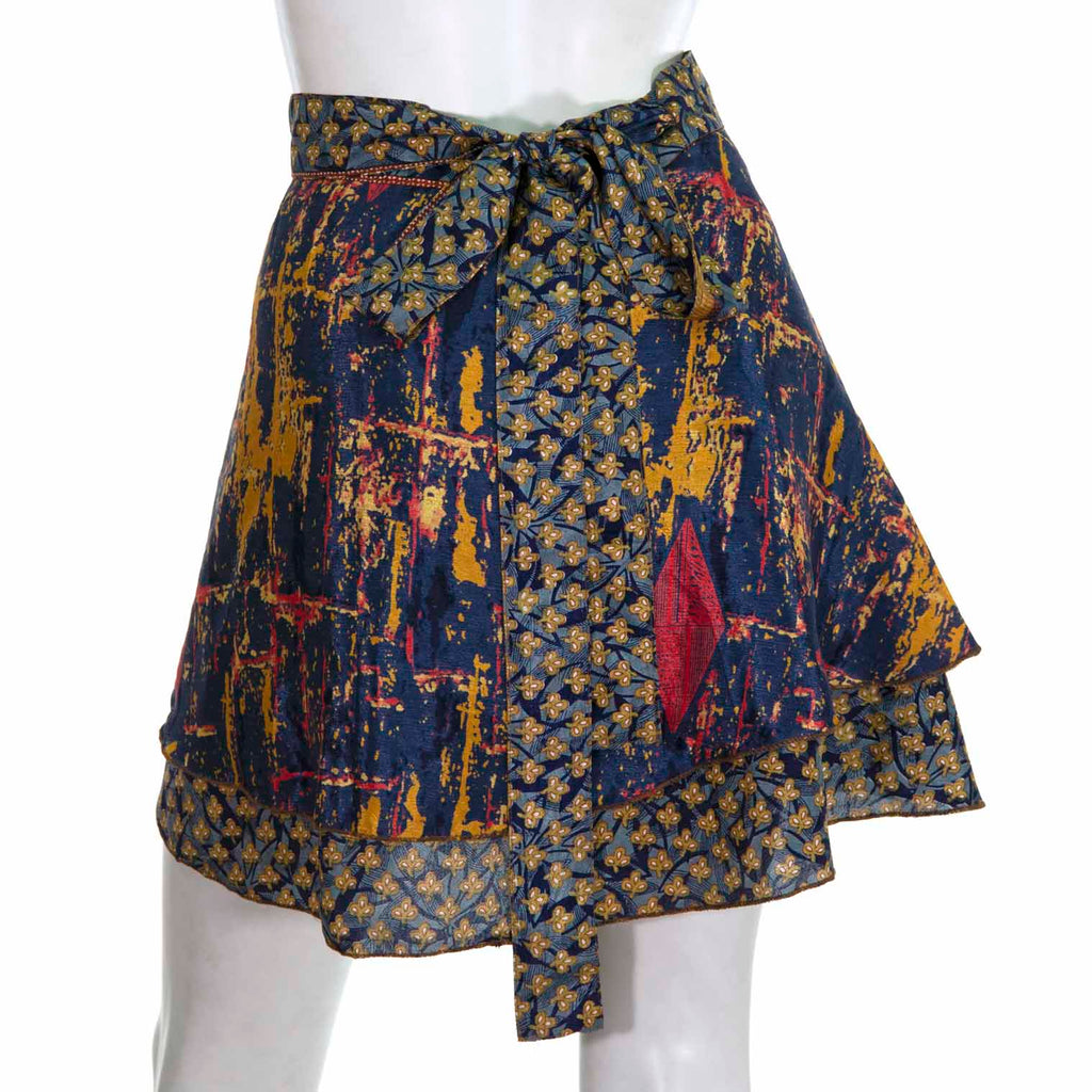 Recycled Sari Mini Wrap Skirt-Siesta Crafts
