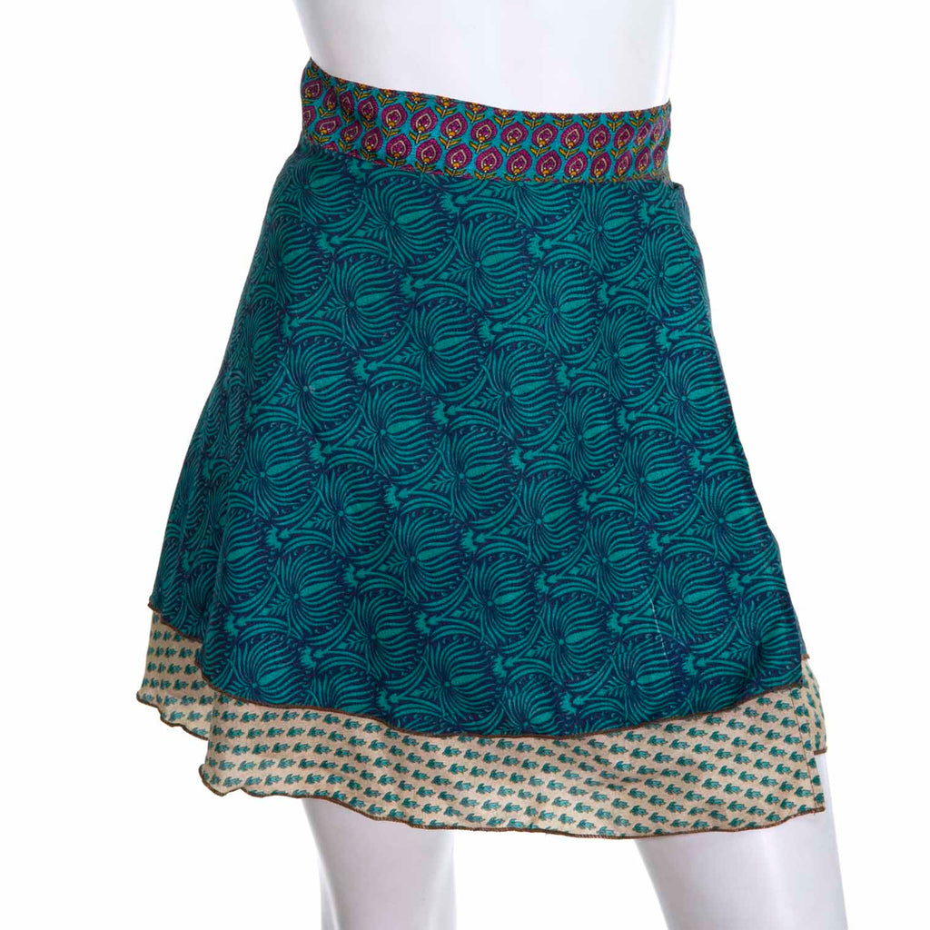 Recycled Sari Mini Wrap Skirt-Siesta Crafts