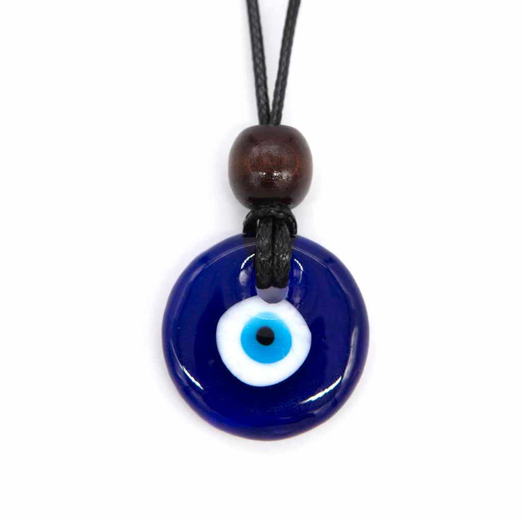 Small Glass Evil Eye Necklace-Siesta Crafts