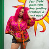 Short Recycled Sari Kimono-Siesta Crafts