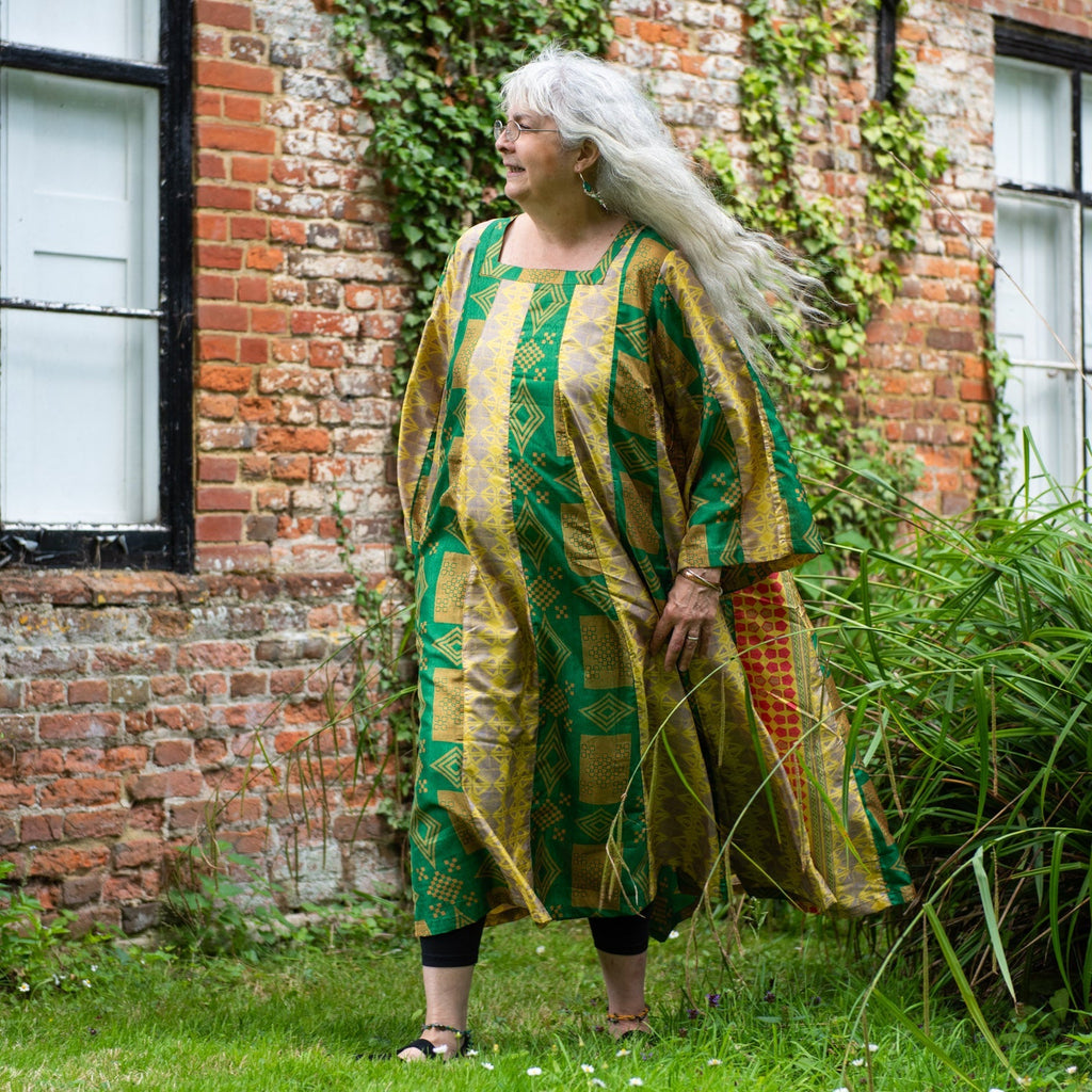 Recycled Sari Panel Dress-Siesta Crafts