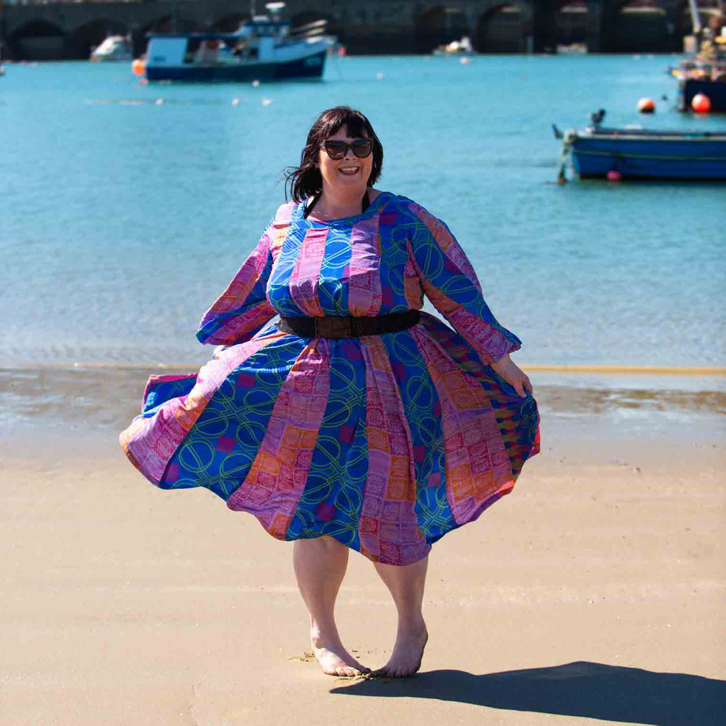 Recycled Sari Panel Dress-Siesta Crafts