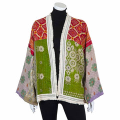 Kantha Fringed Jacket-Siesta Crafts