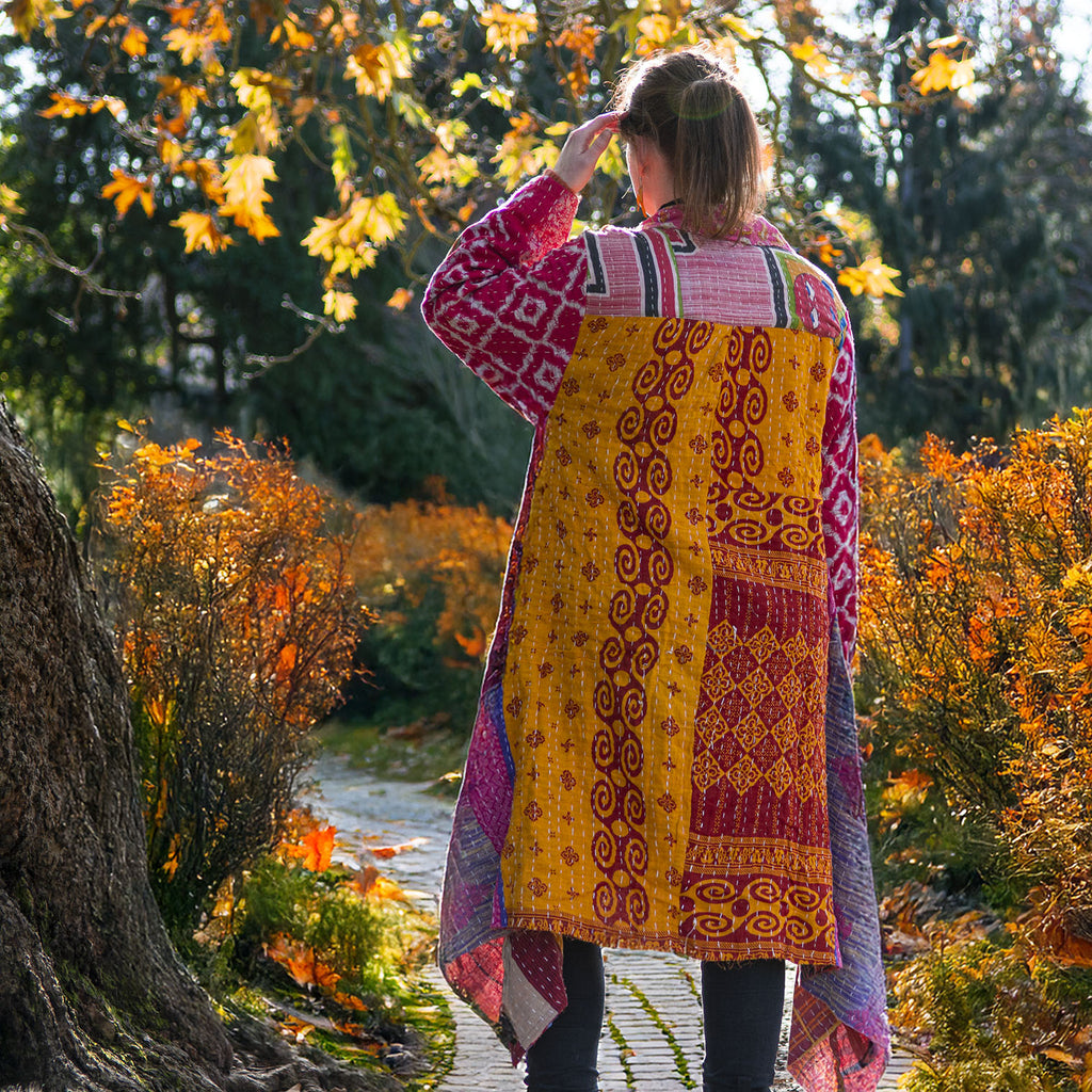 Kantha Button Jacket-Siesta Crafts