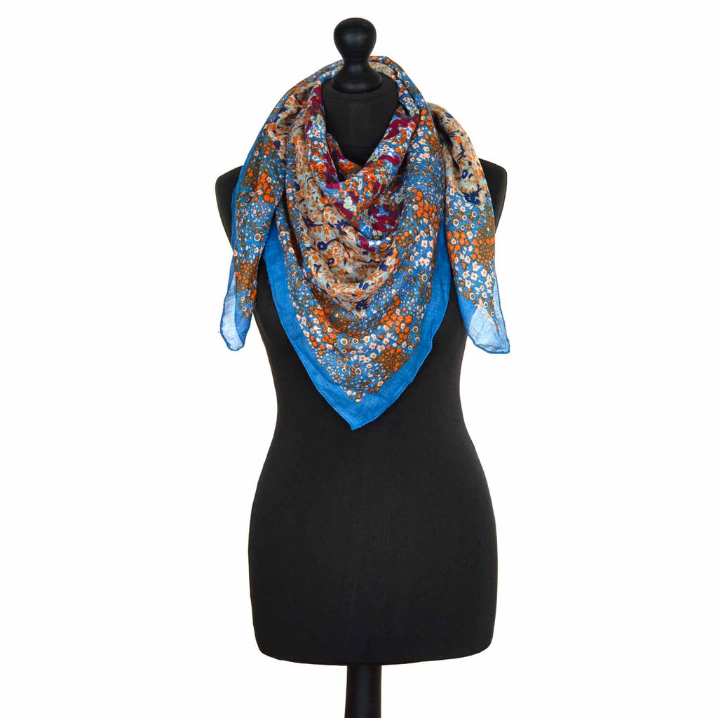 Retro Floral Square Scarf-Siesta Crafts