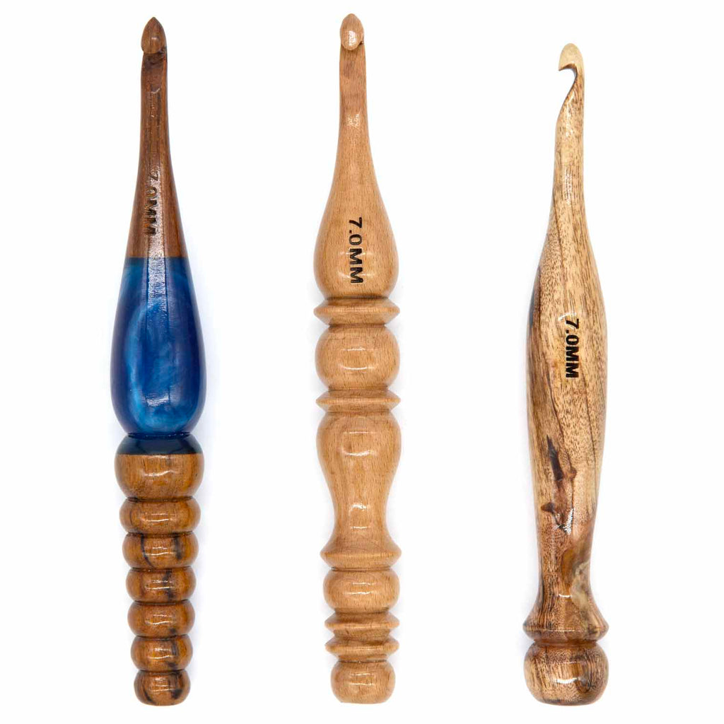 Decorative Wooden Crochet Hook - 7mm-Siesta Crafts
