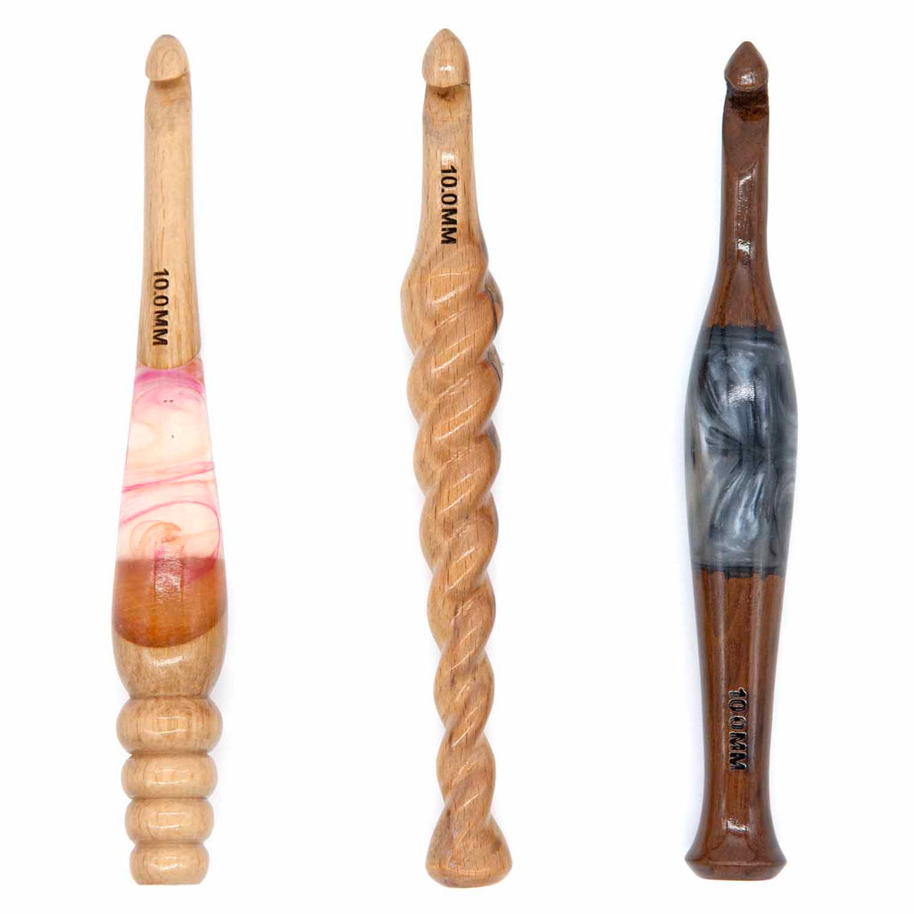 Decorative Wooden Crochet Hook - 10mm-Siesta Crafts