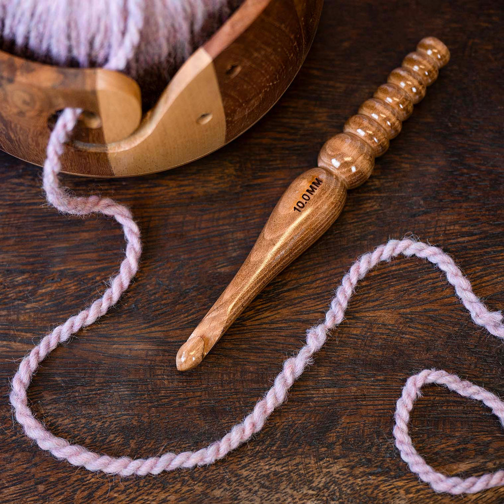 Decorative Wooden Crochet Hook - 10mm
