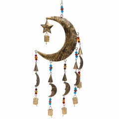 Metal Moon Mobile with Bells and Mini Moons