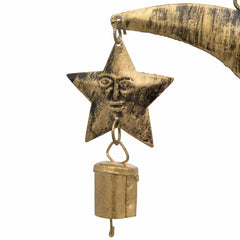 Metal Moon Mobile with Bells and Mini Moons