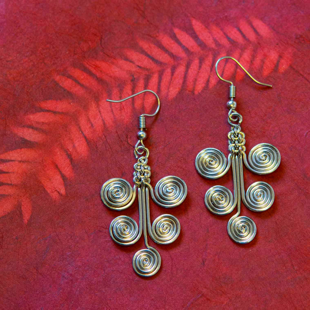 Five Spiral Kenyan Earrings-Siesta Crafts