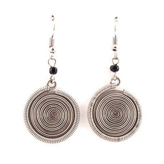Round Spiral Kenyan Earrings-Siesta Crafts
