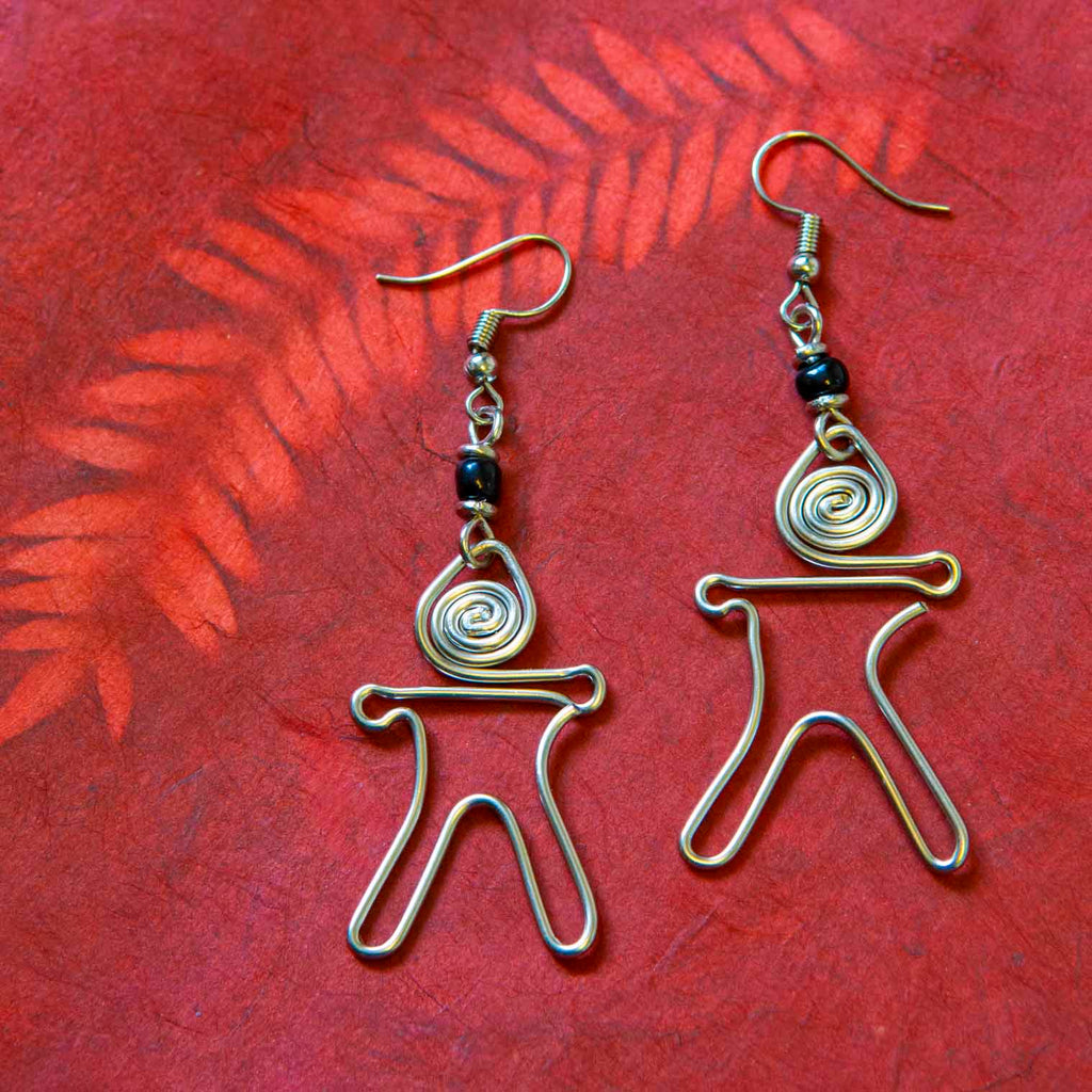 Spiral Person Kenyan Earrings-Siesta Crafts