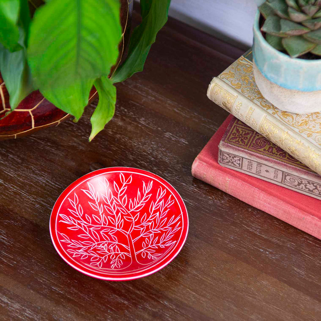 Round Tree of Life Soapstone Dish-Siesta Crafts