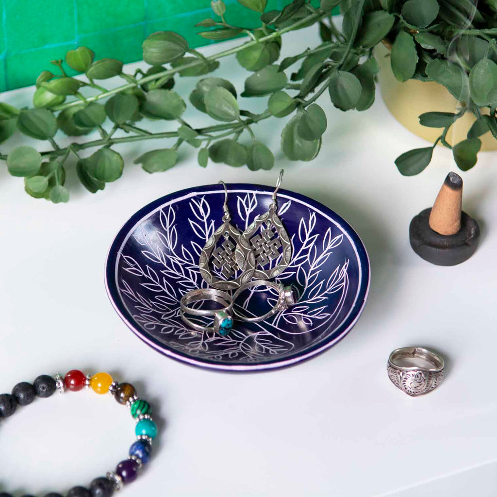 Round Tree of Life Soapstone Dish-Siesta Crafts