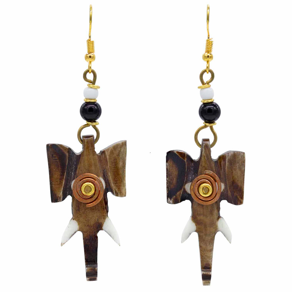 Spiral Elephant Head Earrings-Siesta Crafts