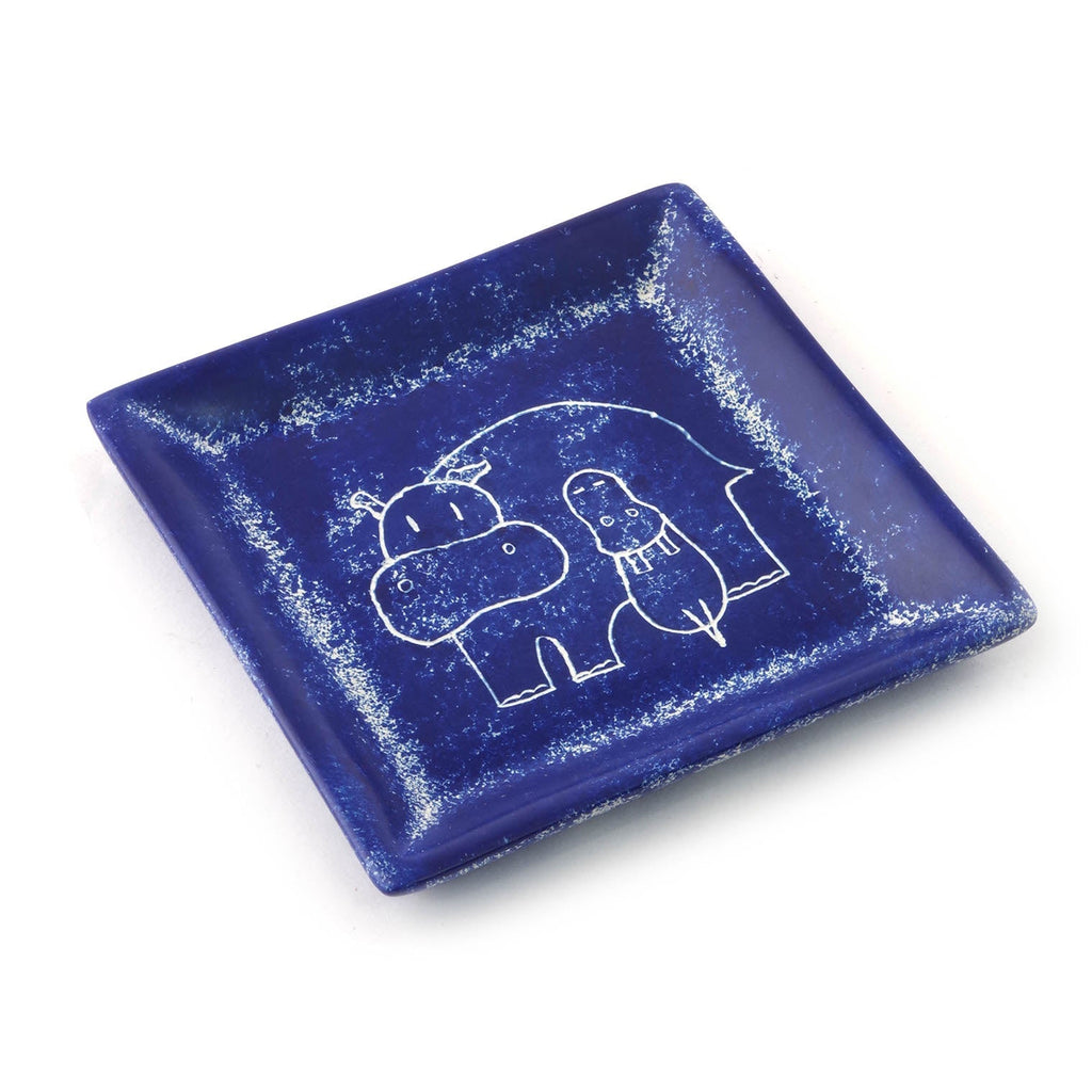 Mother and Baby Hippo Soapstone Tray-Siesta Crafts