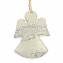 Angel Soapstone Christmas Decoration - Natural-Siesta Crafts