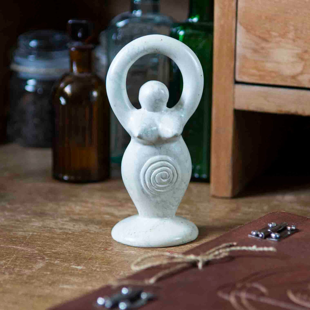 Soapstone Goddess On Plinth with Spiral-Siesta Crafts