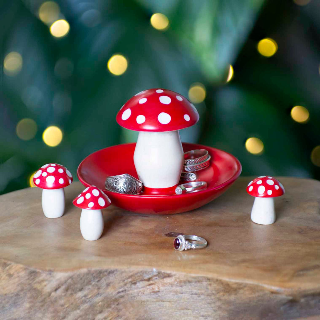 Soapstone Mushroom Trinket Dish-Siesta Crafts