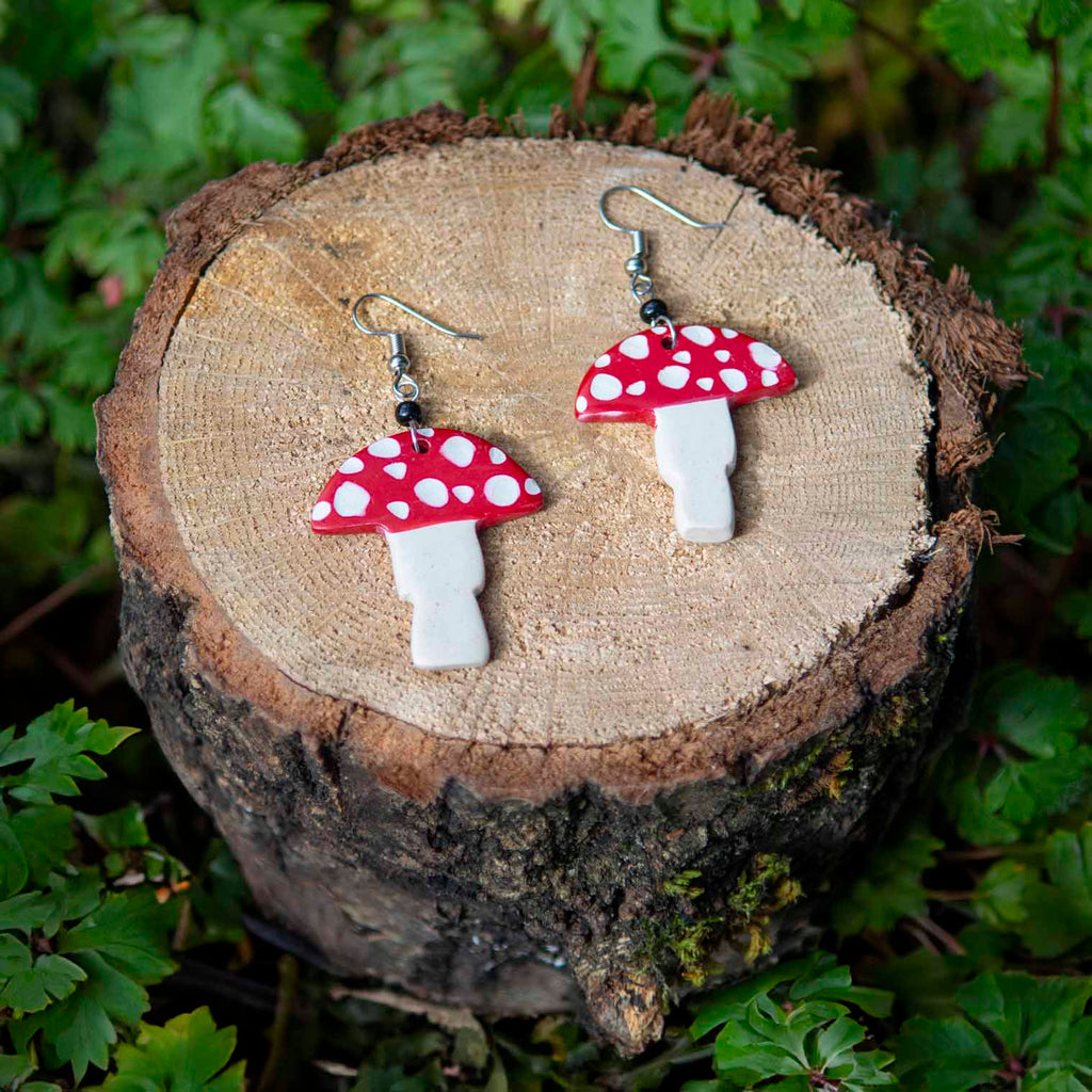 Soapstone Mushroom Earrings-Siesta Crafts