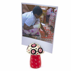 Soapstone Mushroom Photo Holder-Siesta Crafts