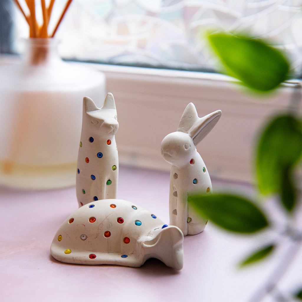 Beaded Soapstone Rabbit-Siesta Crafts