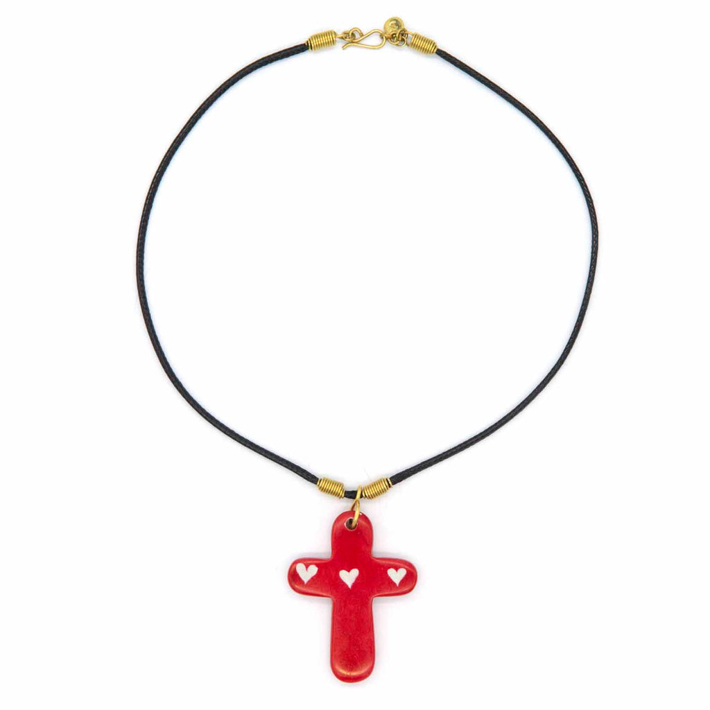 Soapstone Cross Pendant Necklace-Siesta Crafts