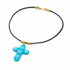 Soapstone Cross Pendant Necklace-Siesta Crafts
