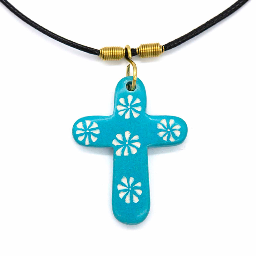 Soapstone Cross Pendant Necklace-Siesta Crafts