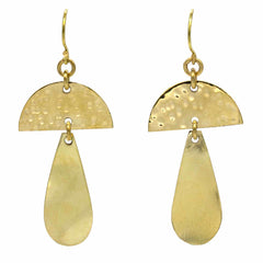 Mushroom Brass Earrings-Siesta Crafts