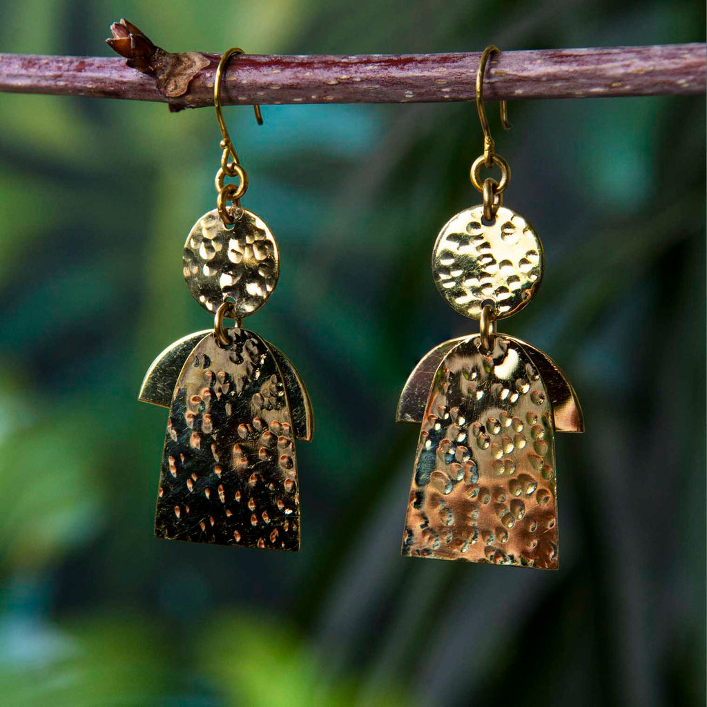 Angel Brass Earrings-Siesta Crafts