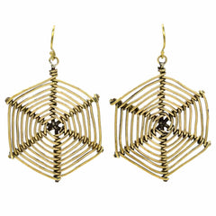 Spider Web Brass Earrings-Siesta Crafts