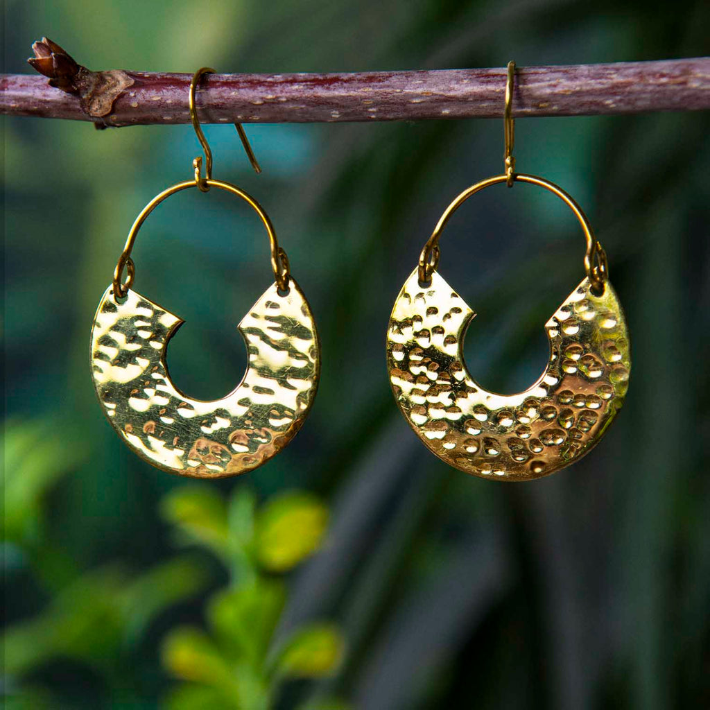 Horseshoe Brass Earrings-Siesta Crafts