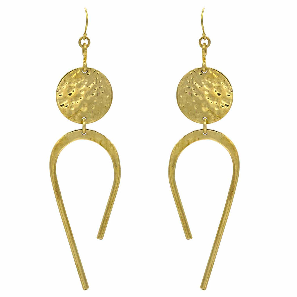 Abstract Brass Earrings-Siesta Crafts