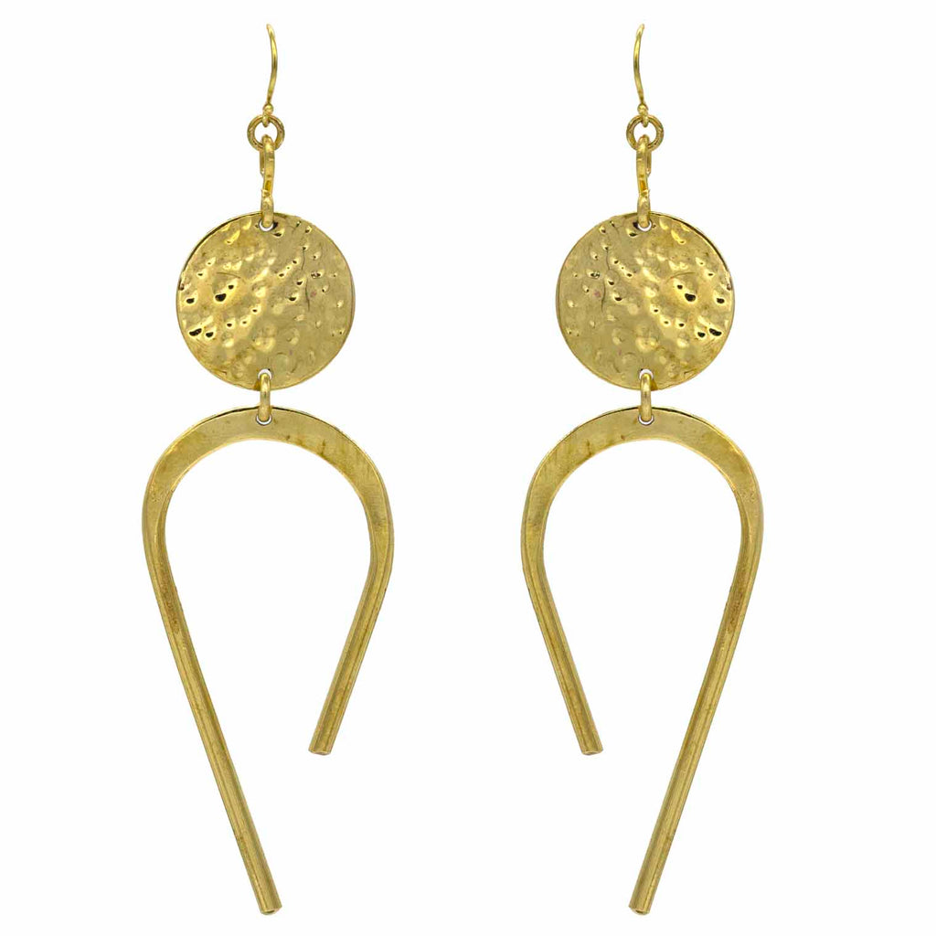 Abstract Brass Earrings-Siesta Crafts
