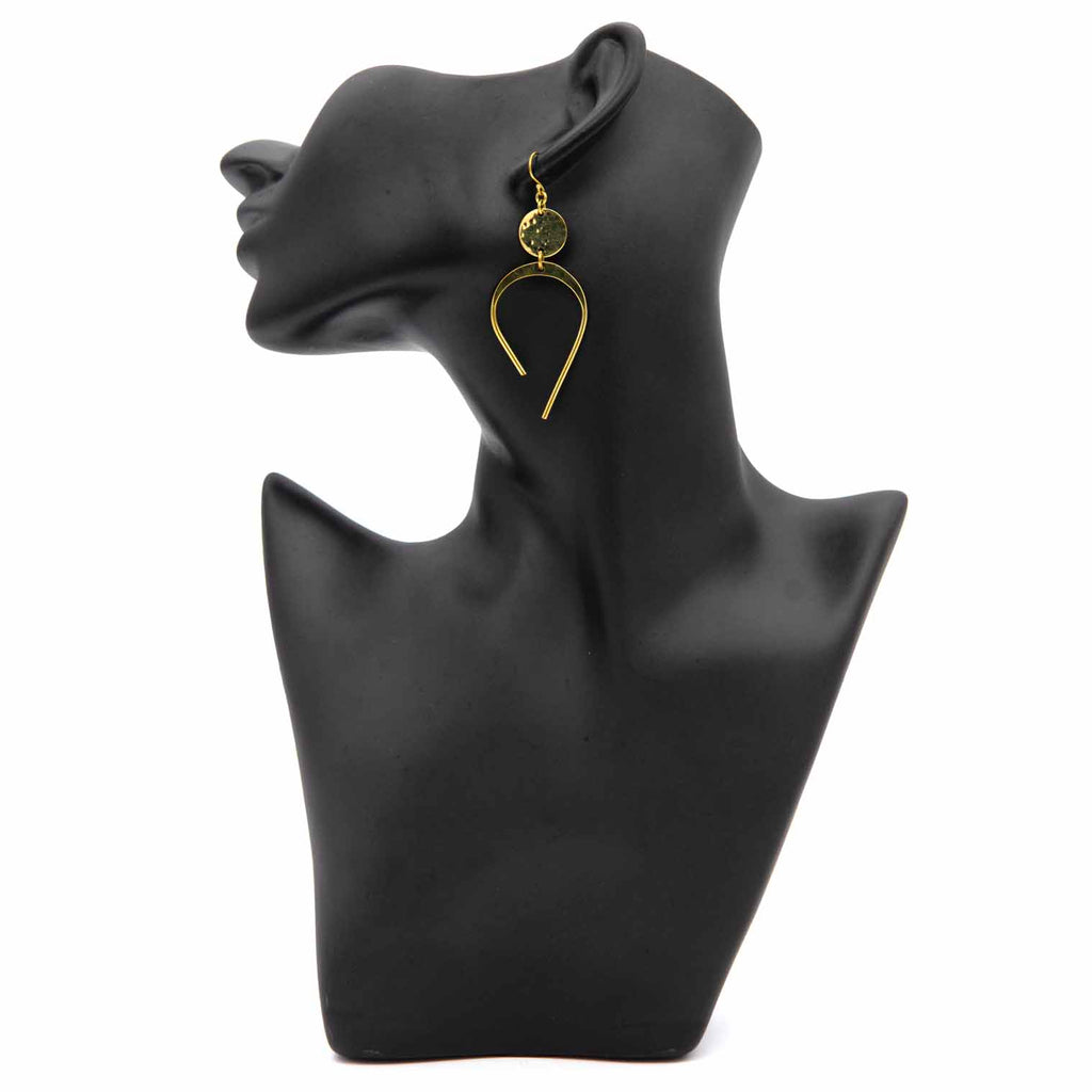 Abstract Brass Earrings-Siesta Crafts