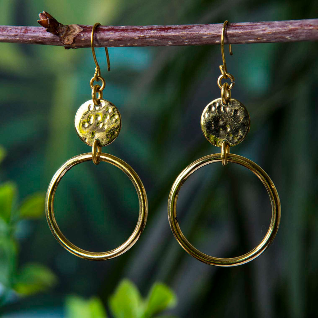 Hooped Brass Earrings-Siesta Crafts