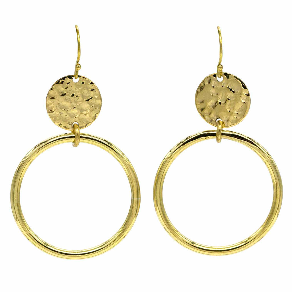 Hooped Brass Earrings-Siesta Crafts