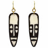 African Mask Batik Bone Earrings