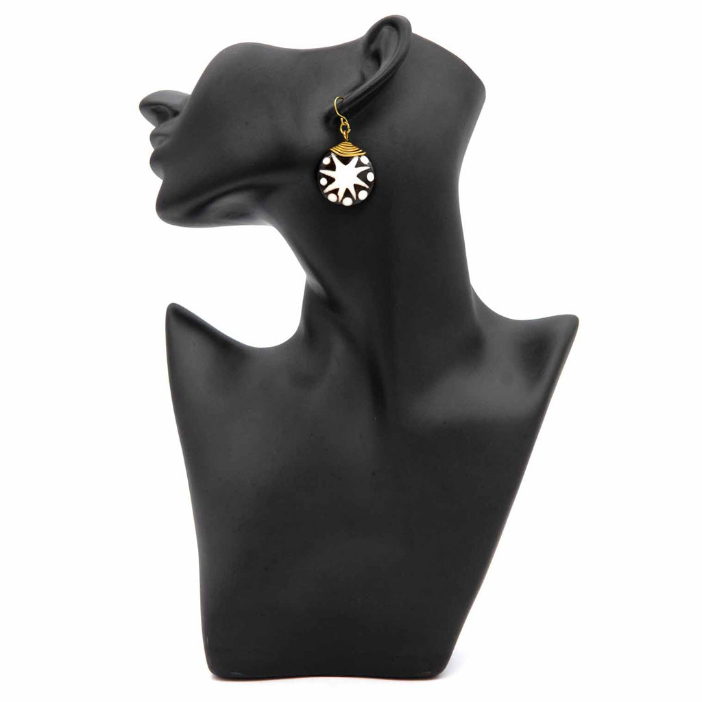 Starburst Batik Bone Earrings-Siesta Crafts