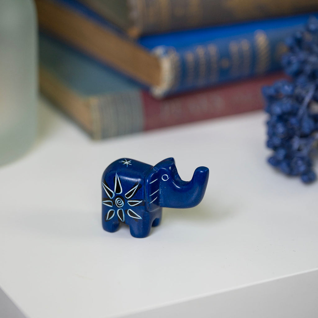 Mini Patterned Soapstone Elephant