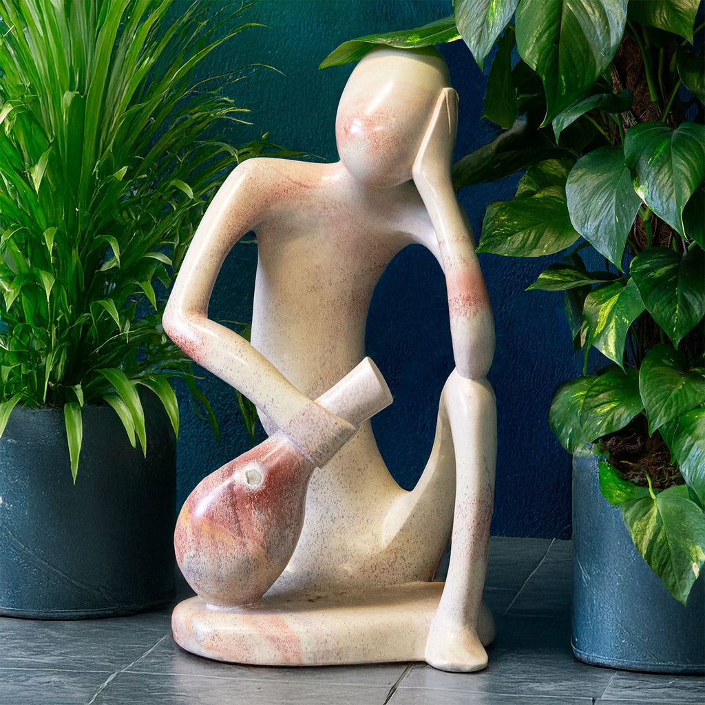 Giant Soapstone Thinking Man Statue No.15-Siesta Crafts