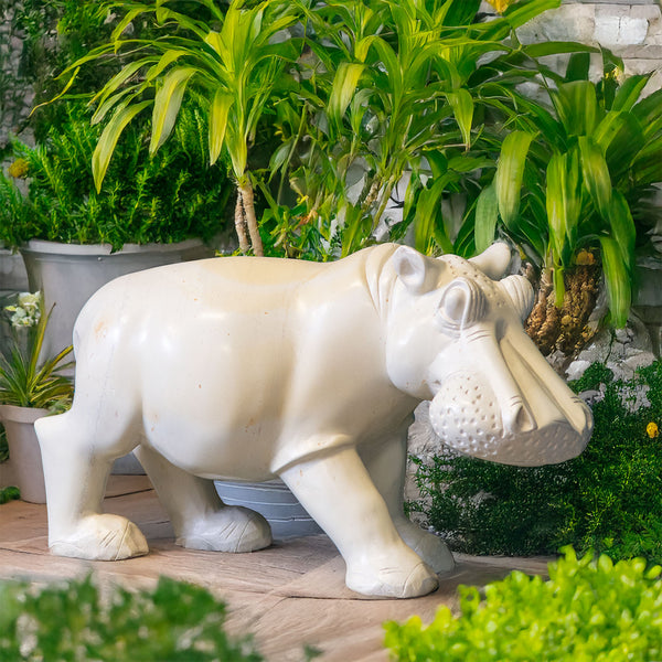 Giant Soapstone Hippo Statue No.19-Siesta Crafts